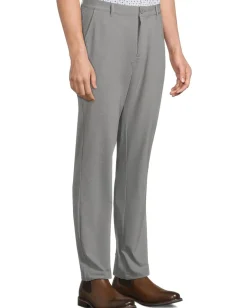 Johnston & Murphy Activewear<XC4 Heathered Performance Flat Front Pants Heather Gray