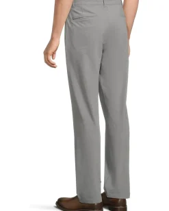 Johnston & Murphy Activewear<XC4 Heathered Performance Flat Front Pants Heather Gray