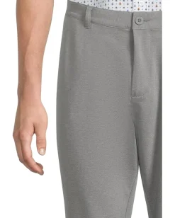 Johnston & Murphy Activewear<XC4 Heathered Performance Flat Front Pants Heather Gray