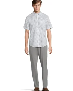 Johnston & Murphy Activewear<XC4 Heathered Performance Flat Front Pants Heather Gray