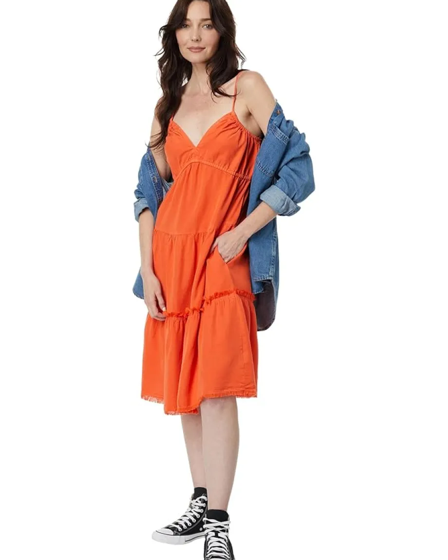 KUT from the Kloth Zaniah - Short Dress w/ Side Pockets Tangerine