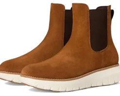 Boots|Boots|Cole Haan Zerogrand Rexanna Chelsea Waterproof Boots Tobacco Suede/Ivory Waterproof