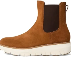 Boots|Boots|Cole Haan Zerogrand Rexanna Chelsea Waterproof Boots Tobacco Suede/Ivory Waterproof