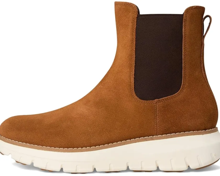 Boots|Boots|Cole Haan Zerogrand Rexanna Chelsea Waterproof Boots Tobacco Suede/Ivory Waterproof