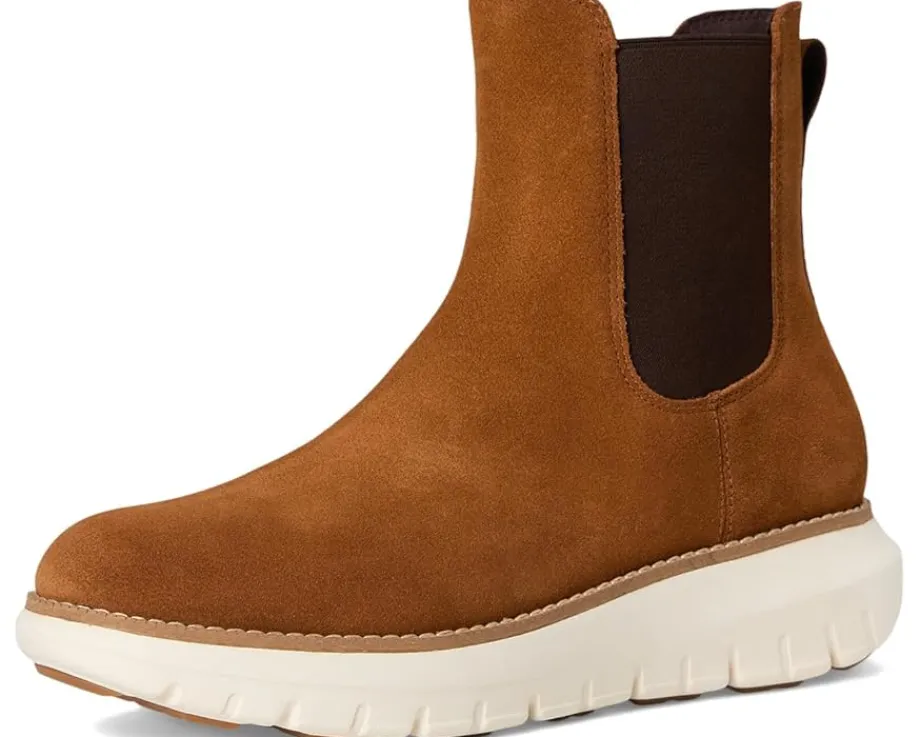 Boots|Boots|Cole Haan Zerogrand Rexanna Chelsea Waterproof Boots Tobacco Suede/Ivory Waterproof