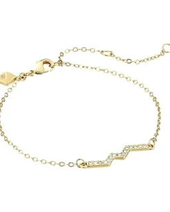 Jewelry|Jewelry|Rebecca Minkoff Zigzag Linear Bracelet Gold Toned/Crystal
